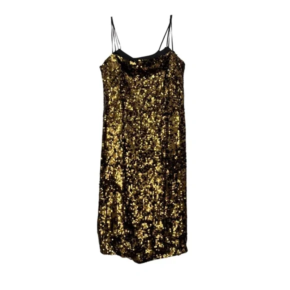 NWT Erdem Sirine Sequin Midi Dress in Bronze & Black Sz. US 8 - Picture 3 of 8